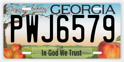 GA license plate PWJ6579