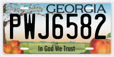 GA license plate PWJ6582