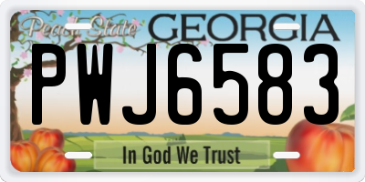 GA license plate PWJ6583