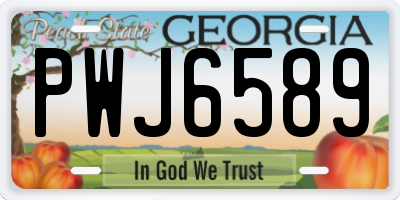 GA license plate PWJ6589