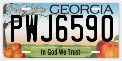 GA license plate PWJ6590