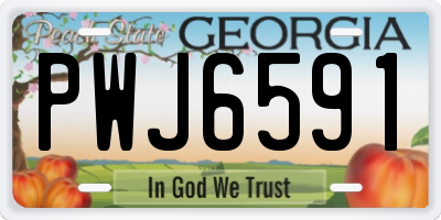 GA license plate PWJ6591