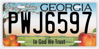 GA license plate PWJ6597