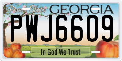 GA license plate PWJ6609