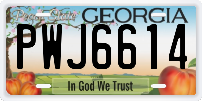 GA license plate PWJ6614