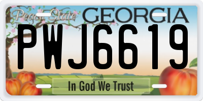 GA license plate PWJ6619