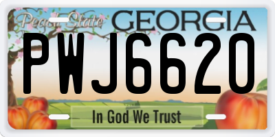 GA license plate PWJ6620