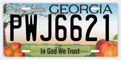 GA license plate PWJ6621
