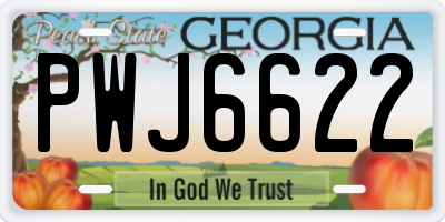 GA license plate PWJ6622