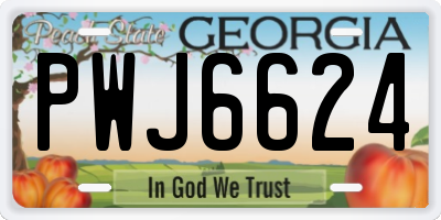 GA license plate PWJ6624