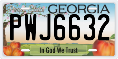 GA license plate PWJ6632