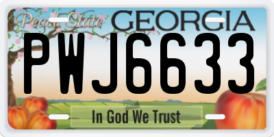GA license plate PWJ6633