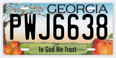 GA license plate PWJ6638
