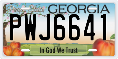 GA license plate PWJ6641
