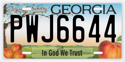 GA license plate PWJ6644