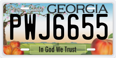 GA license plate PWJ6655