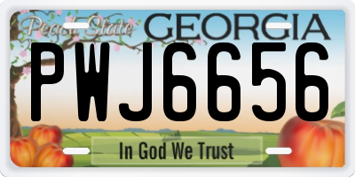 GA license plate PWJ6656