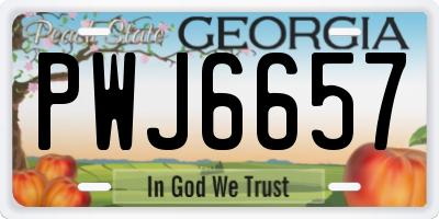 GA license plate PWJ6657