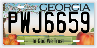 GA license plate PWJ6659
