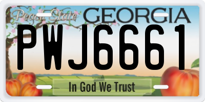 GA license plate PWJ6661
