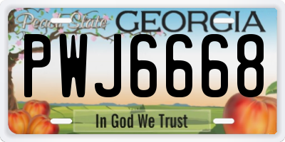 GA license plate PWJ6668