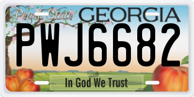 GA license plate PWJ6682