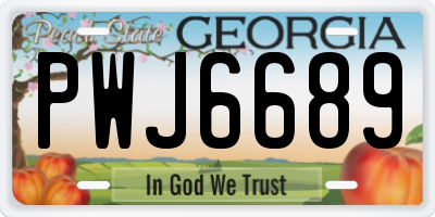 GA license plate PWJ6689