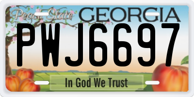 GA license plate PWJ6697