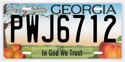 GA license plate PWJ6712