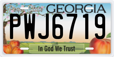 GA license plate PWJ6719