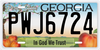 GA license plate PWJ6724