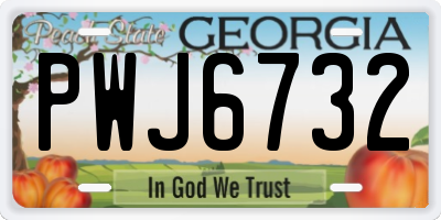 GA license plate PWJ6732
