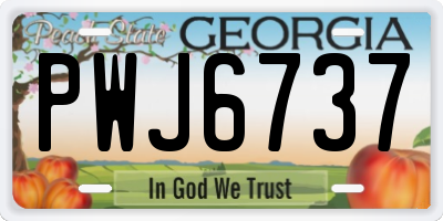 GA license plate PWJ6737