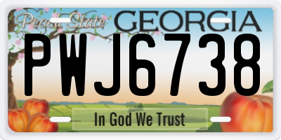 GA license plate PWJ6738