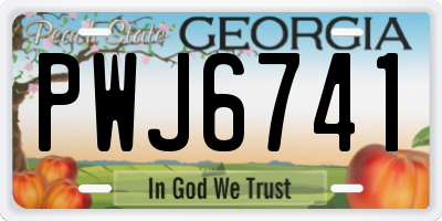 GA license plate PWJ6741