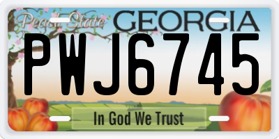 GA license plate PWJ6745