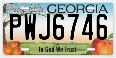 GA license plate PWJ6746