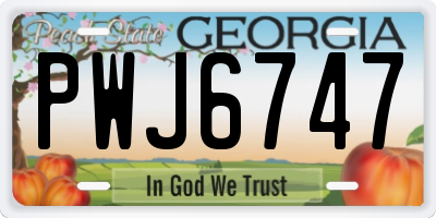GA license plate PWJ6747