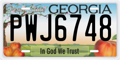 GA license plate PWJ6748