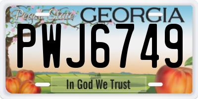 GA license plate PWJ6749