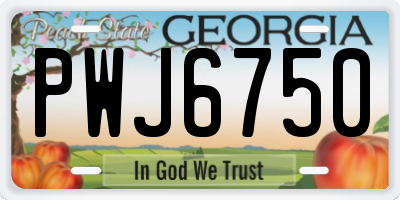 GA license plate PWJ6750