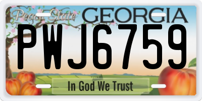 GA license plate PWJ6759