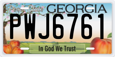GA license plate PWJ6761
