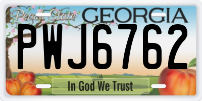 GA license plate PWJ6762