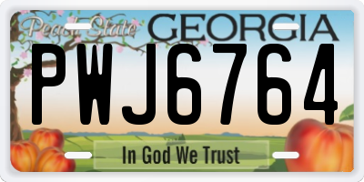 GA license plate PWJ6764