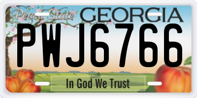 GA license plate PWJ6766