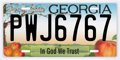 GA license plate PWJ6767