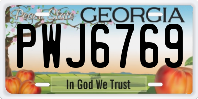 GA license plate PWJ6769