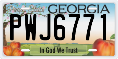 GA license plate PWJ6771