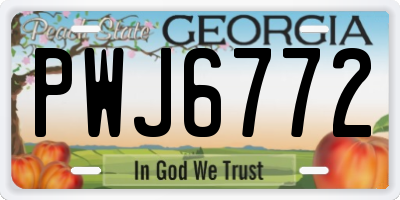 GA license plate PWJ6772